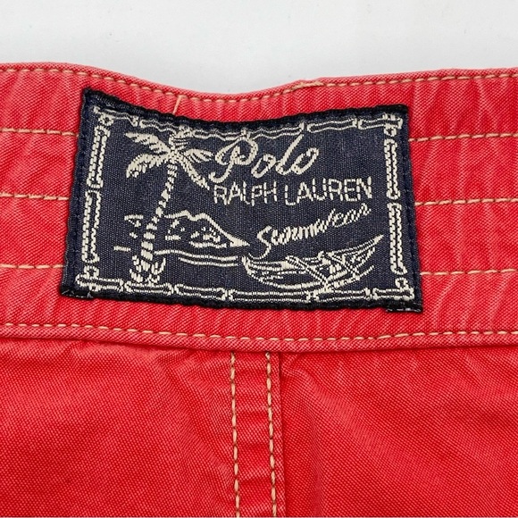 VTG Polo Ralph Lauren Mens Large Red Swim Trunks Board Short Big Pony Mesh Lined - Picture 4 of 10